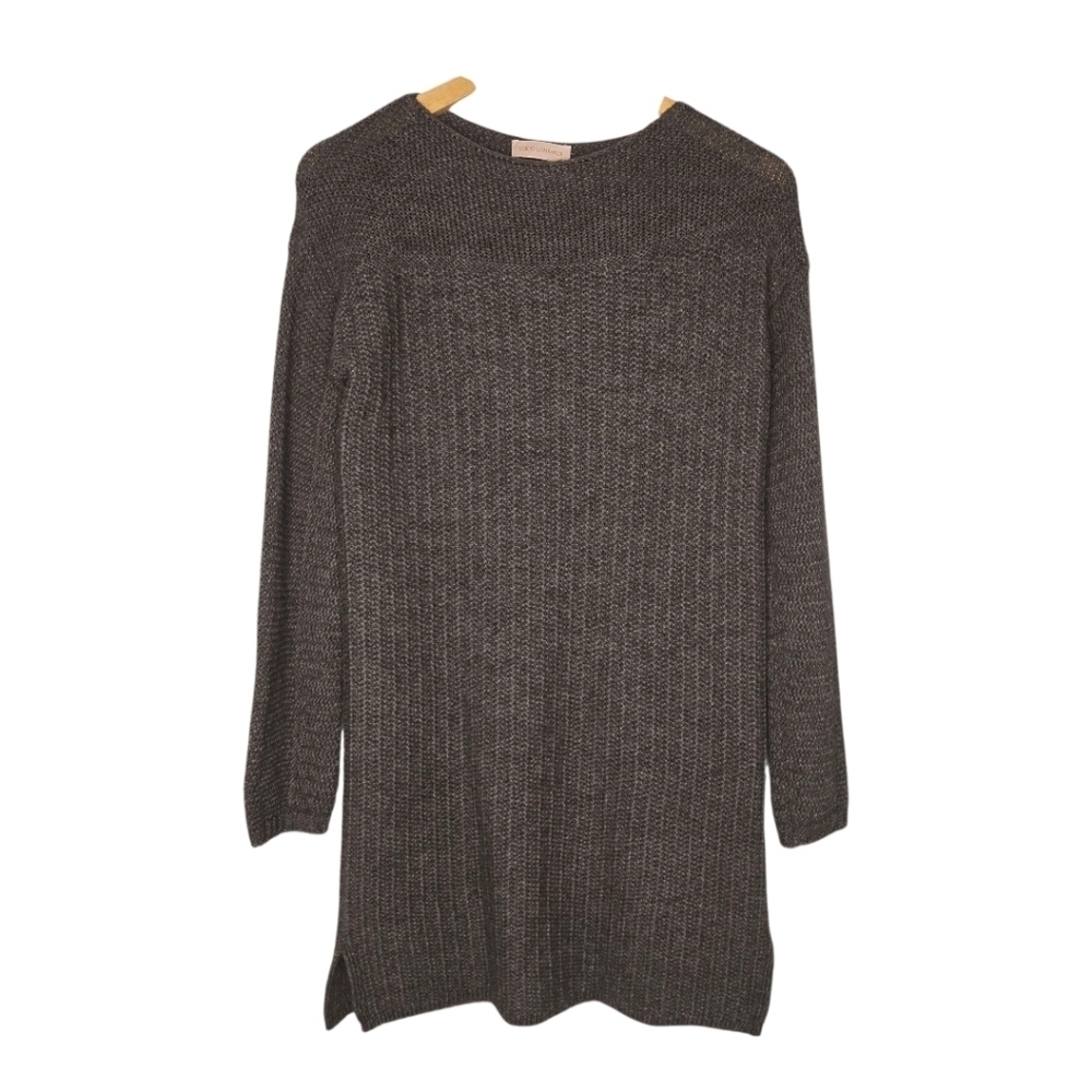 Guido Lombardi Womens Brown Alpaca Merino Wool Knit Tunic Sweater XS